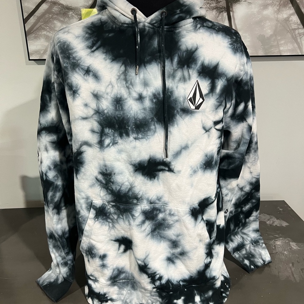 Volcom Black and White Tie-Dye Hoodie Zumiez